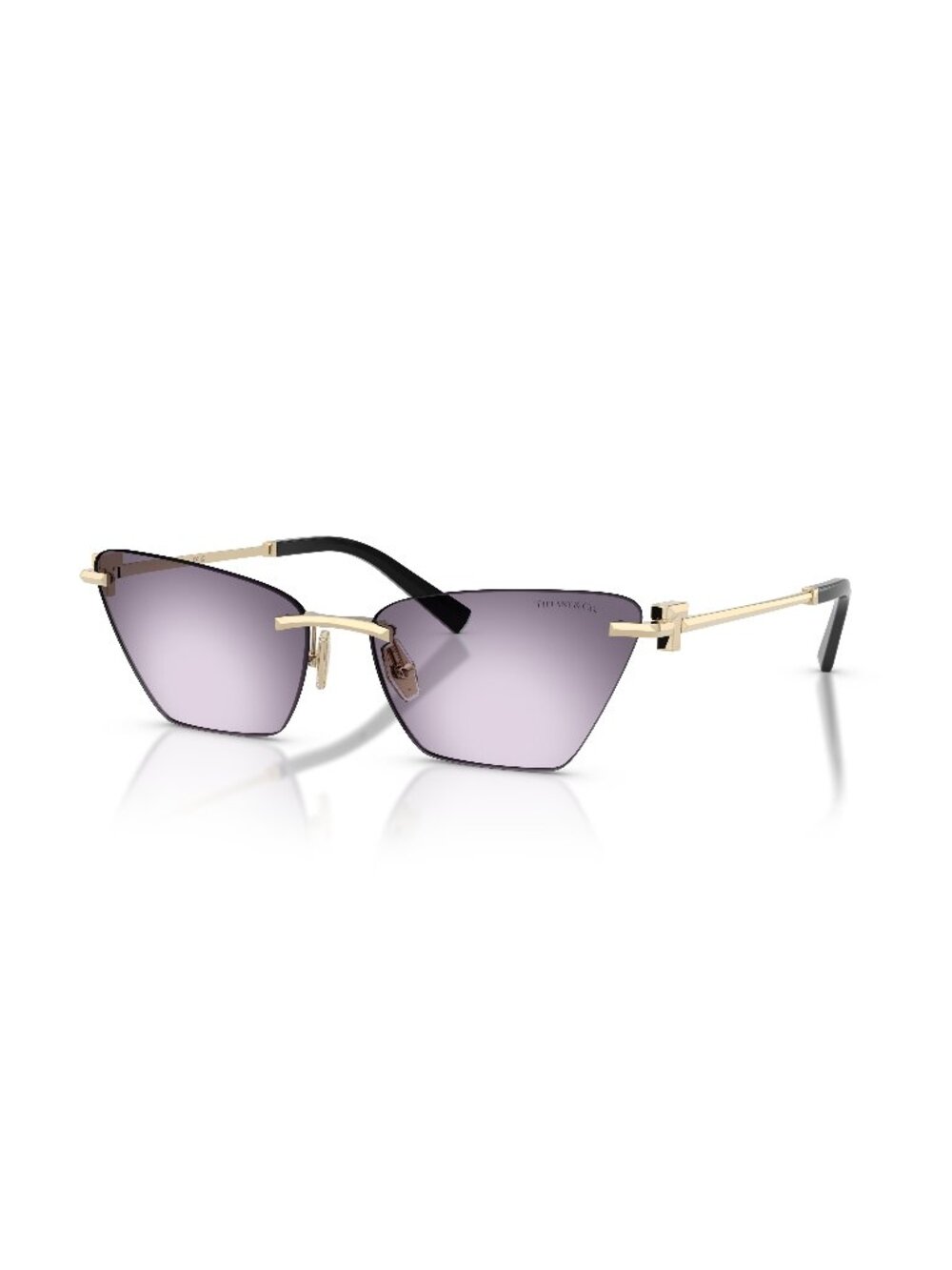 New Tiffany Women's Sunglasses Gold Purple Lens Metal Frame TF3120 62438H 61